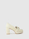Sapatos de Plataforma em Branco Cru